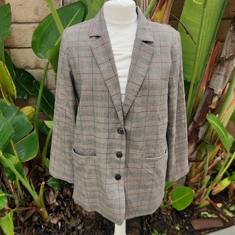 L*SPACE x Tessa Brooks Nadia Plaid Blazer Jacket M - Picture 1 of 9